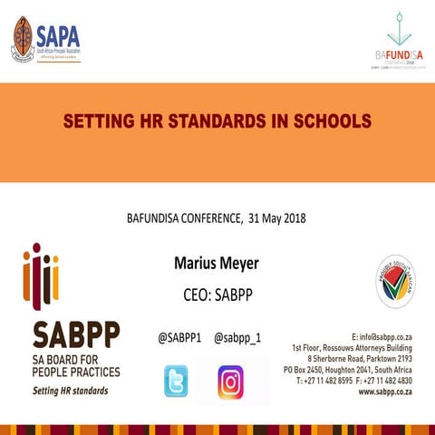 BAFUNDISA CONFERENCE, 31 May 2018