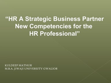 Hr strategic business partner