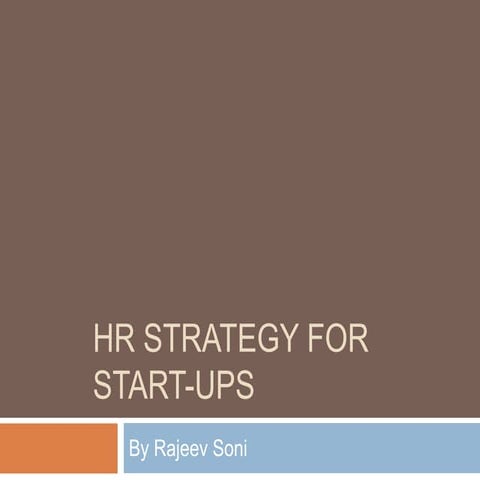 HR strategy for start ups