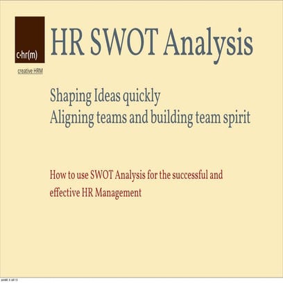 HR SWOT Analysis: Introduce effective HR Management
