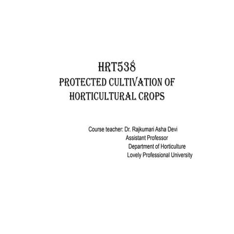 Various Components of Greenhouse / Poly house