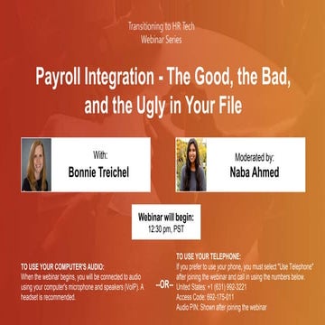 Transitioning to HR Tech: Payroll Integration - The Good, the Bad, and the Ug...