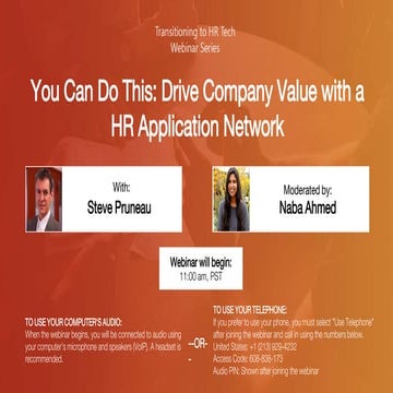 Transitioning to HR Tech: You Can Do This - Drive Company Value with a HR App...