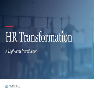 HR Transformation: A High-Level Introduction