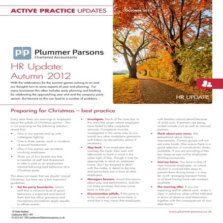 HR Update - Autumn 2012