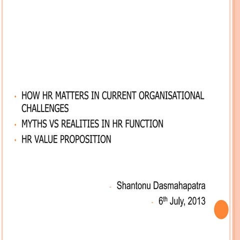 Hr value proposition  