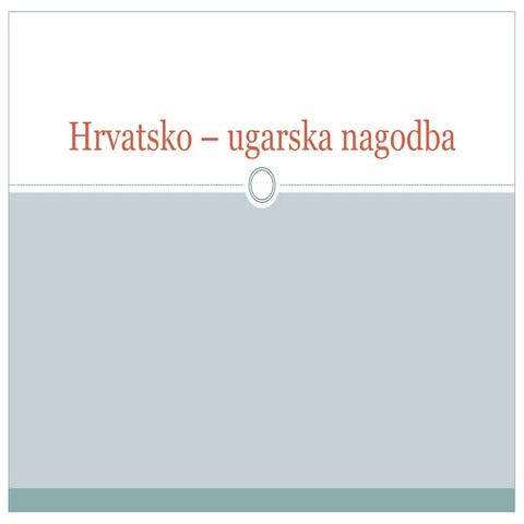 Hrvatsko – ugarska nagodba