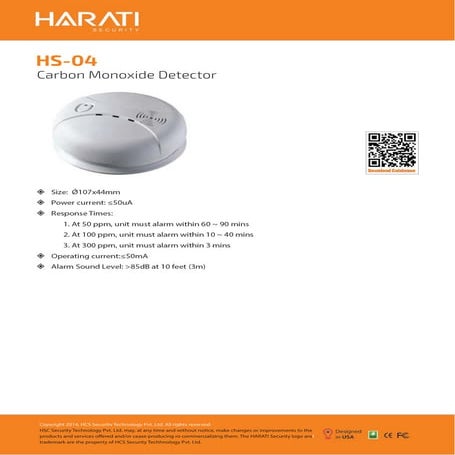 HS-04 : Carbon Monoxide Detector