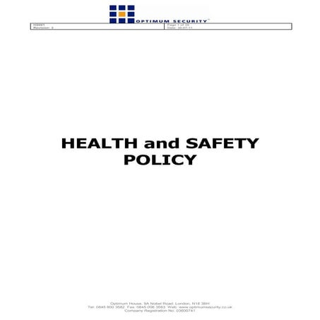 Health &amp; Safety Policy