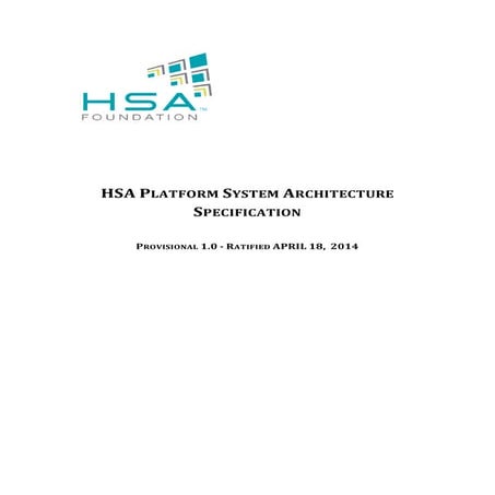 Hsa Platform System Architecture Specification Provisional  verl 1.0 ratifed 