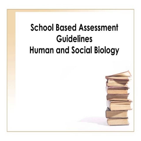 Human and Social Biology SBA guidelines. | PPT