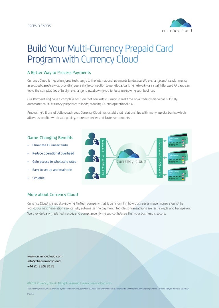 Currency Cloud & Prepaid cards overview