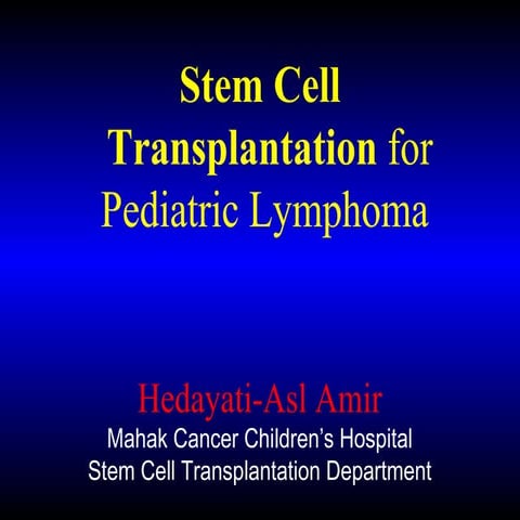 HSCT for Pediatric Lymphoma