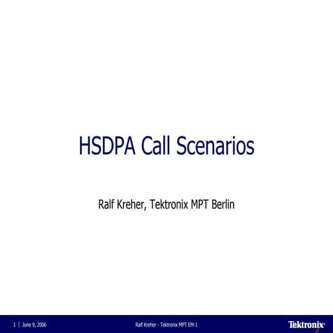 Hsdpa call scenarios