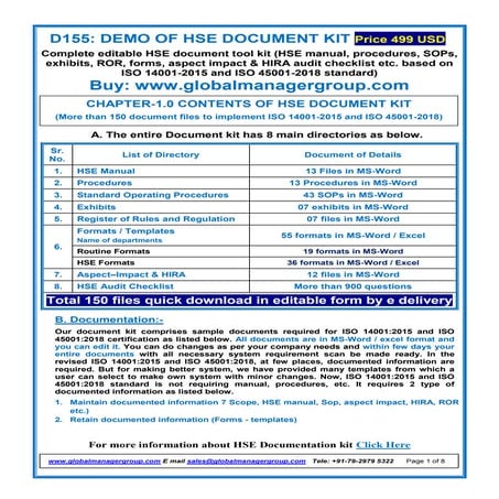 Integrated ISO 14001, ISO 45001 Certification Documents