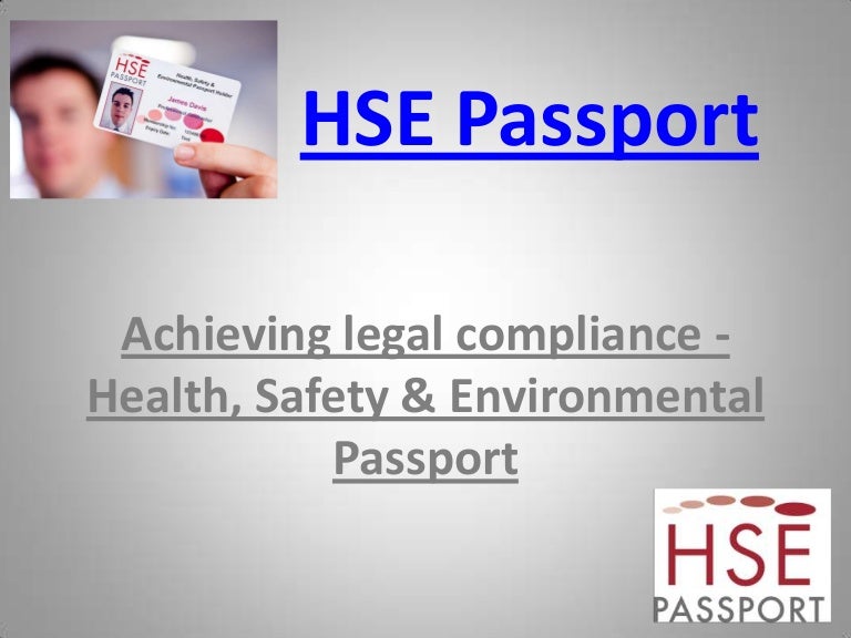 HSE Presentation Health & Safety Passport Scheme 2011