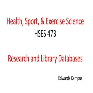 Health Sport & Exercise Science