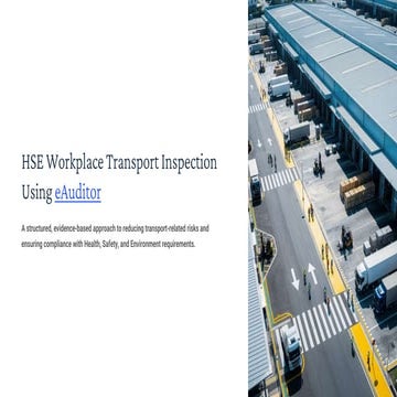 HSE Workplace Transport Inspection using eAuditor | PDF