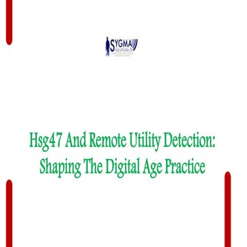 HSG47 AND REMOTE UTILITY DETECTION: SHAPING THE DIGITAL AGE PRACTICE | PDF