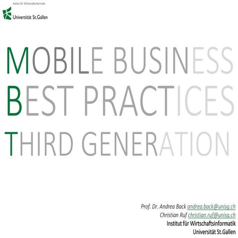 St.Gallen Mobile Business Forum 2014 - Keynote IWI HSG Prof. Dr. Andrea Back ...