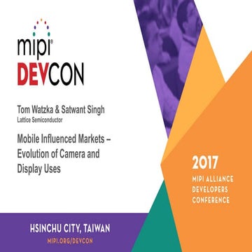 MPI DevCon Hsinchu City 2017: Mobile Influenced Markets – Evolution of Camera...