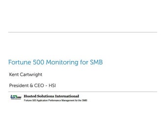 HSI's Cloud-Hosted Foglight IT Monitoring & APM