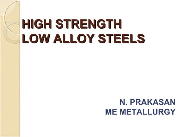 Hsla steels