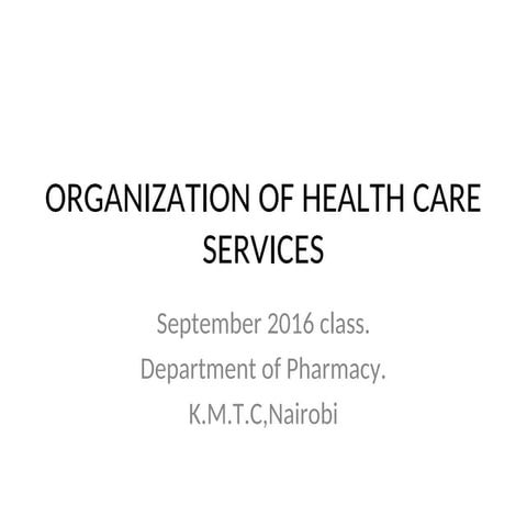 HSM. introduction health system management