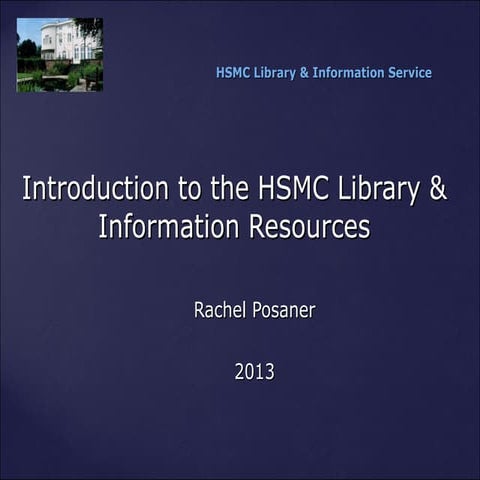 Hsmc literature searching introduction
