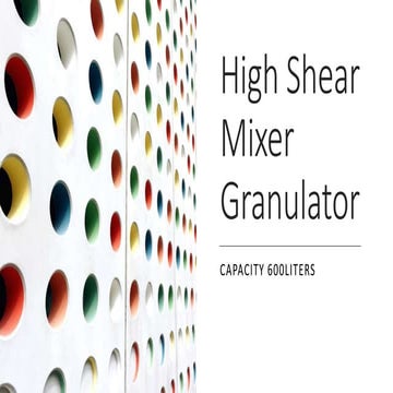 HSMG RMG High Shear Mixer Granulator