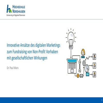 Innovative Ansätze des digitalen Marketing für Non-Profit Vorhaben  mit gesel...