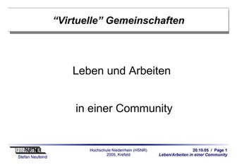 Leben und Arbeiten in einer Community
