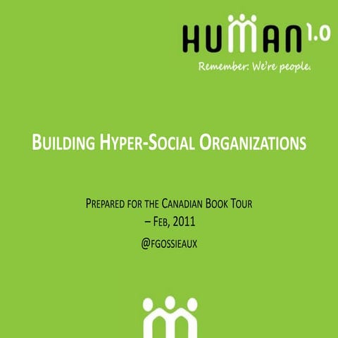 Hyper-Social Organization Canada Book Tour