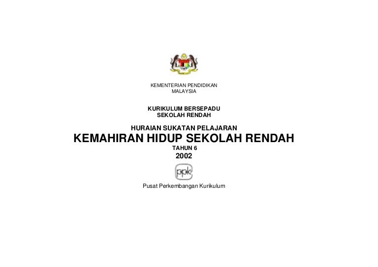 Huraian Sukatan Pelajaran Kemahiran Hidup Tahun 6