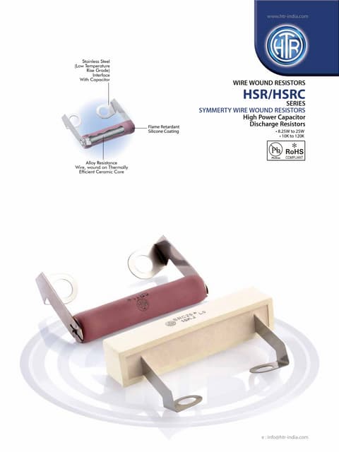 HTR India - Products - Wire Wound Resistors - Symmetry Resistors - HSR (English)