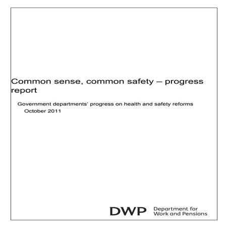 H &amp; S Reform  Progress October 11
