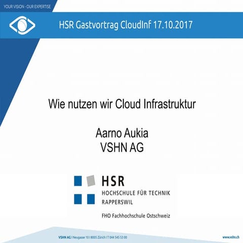 Wie nutzen wir Cloud-Infrastruktur @ VSHN.ch