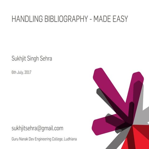 Handling Bibliography - Made Easy