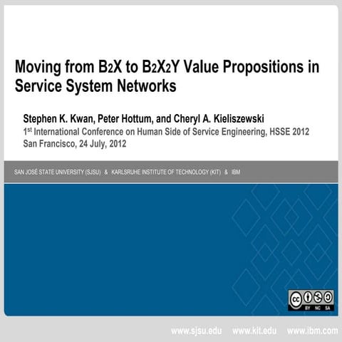 Moving from B2X to B2X2Y Value Propositions in Service System Networks