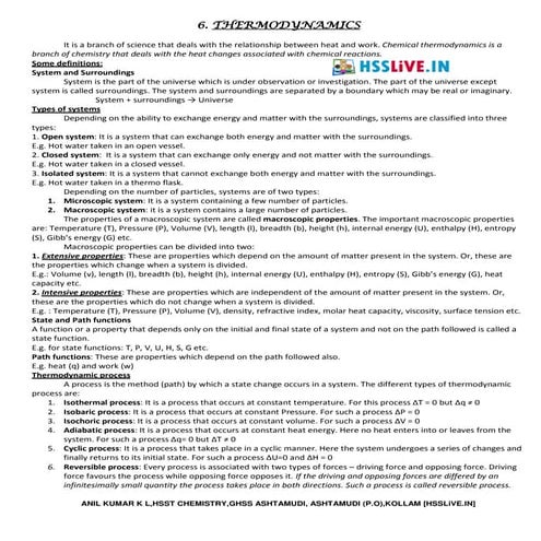 Hsslive xi-cheem-ch-6 thermodynamics