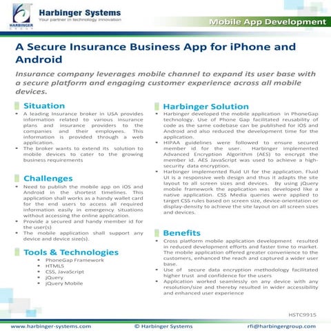 A Secure Insurance Business App for iPhone and Android