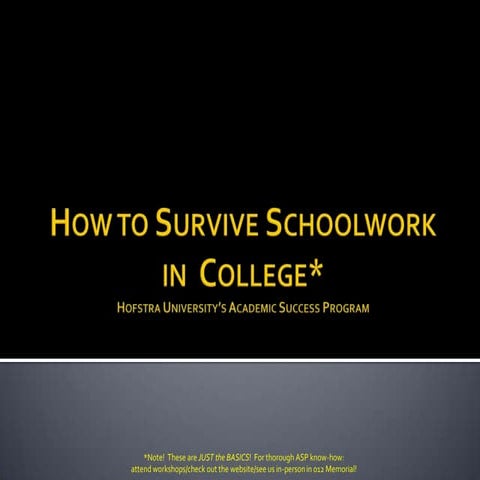 How to Survive Schoolwork in College