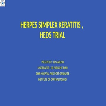 HSV KERATITIS . CLINICAL FEATURES , TYPES , DIAGNOSIS , TREATMENT ...