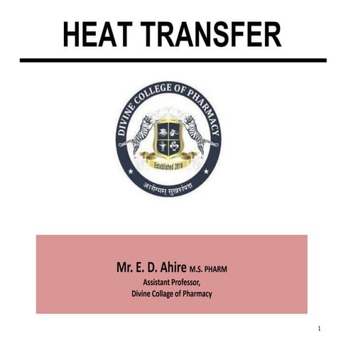 Heat Transfer in pharmaceuticals 