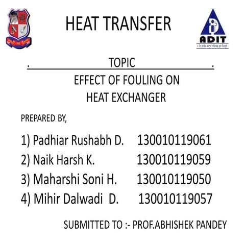 Fouling effects on boiler