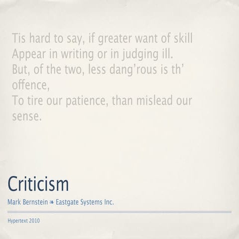 Criticism