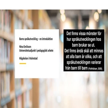 Barns språk- och kommunikationsutveckling | PPTX