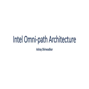 Intel omni path architecture