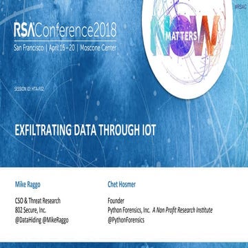 Exfiltrating Data through IoT