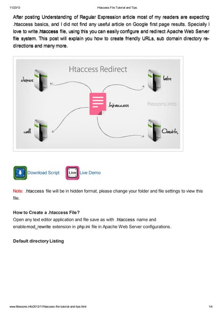 Htaccess file tutorial and tips